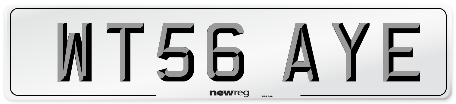 WT56 AYE Number Plate from New Reg